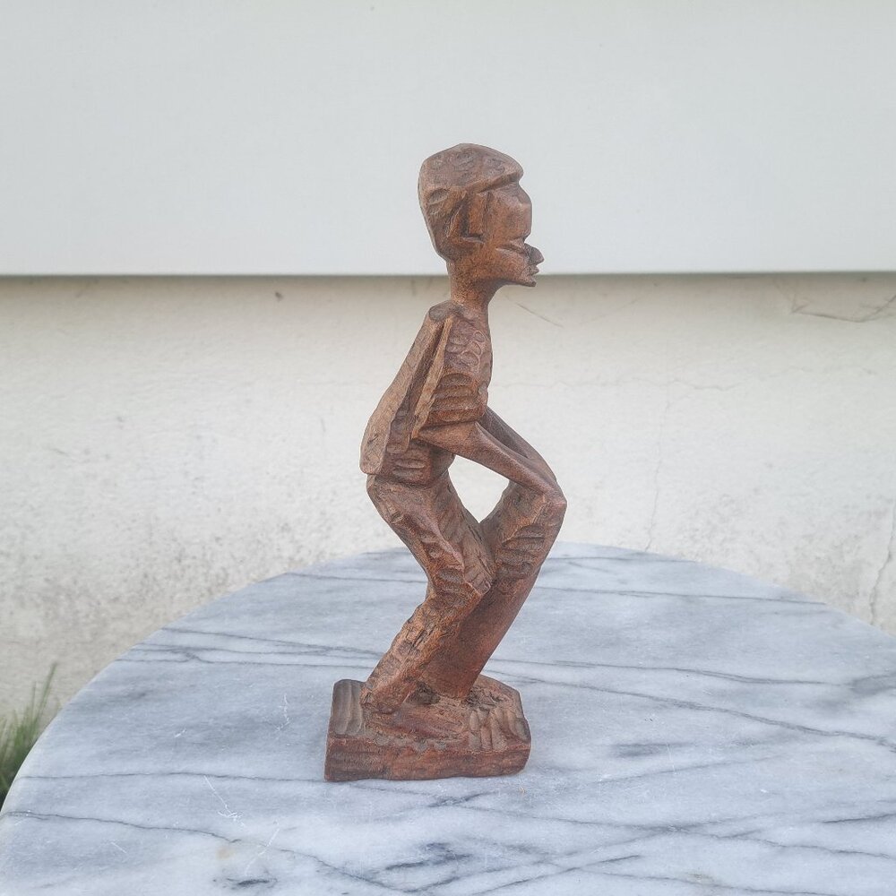 Jamaican Carved Statue Of Drummer